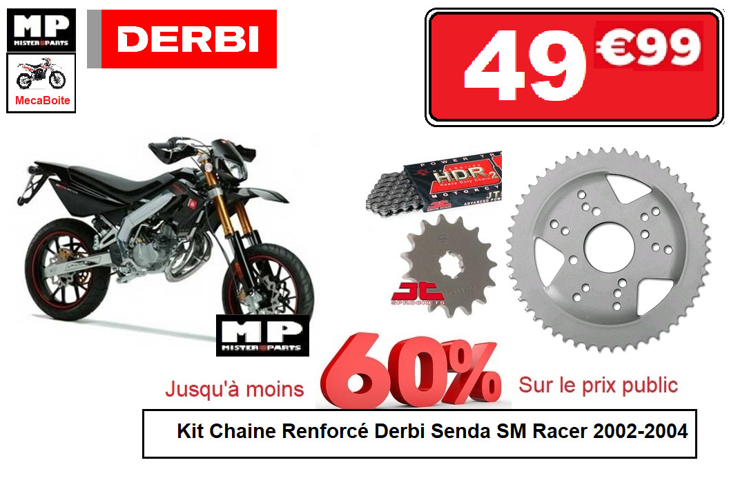 Kit Chaîne Moto 420 Pas Cher pour Rénover la Transmission Derbi Senda 50 SM Racer