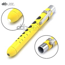 Light-Yellow Reusable Nurse Penlight Pocket Medical LED with Pupil Gauge PL-016