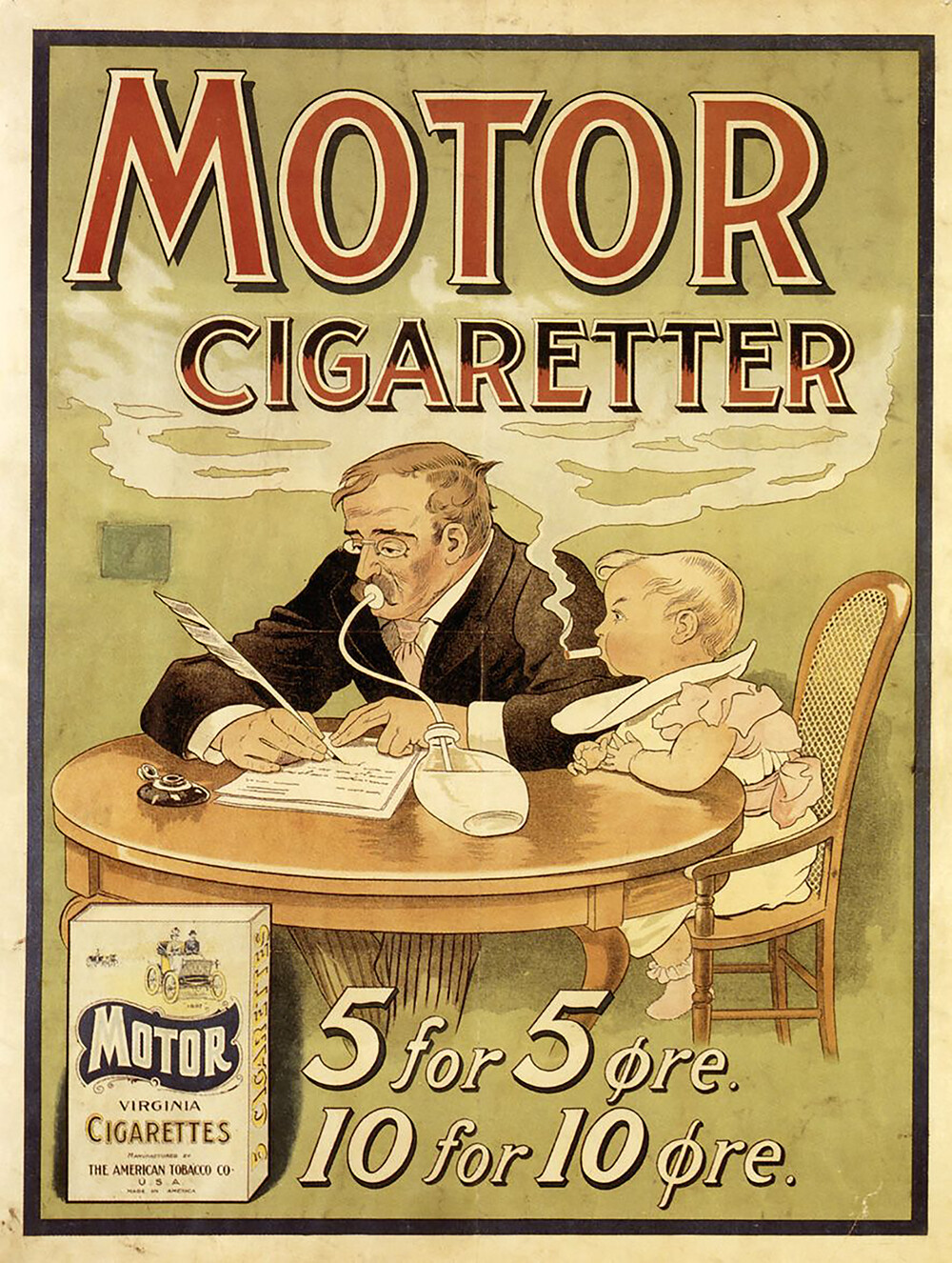 Vintage Motor Cigarettes Ad Reproduction Metal Sign FREE SHIPPING