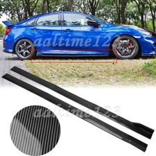 For Honda Civic 2016-2023 Sedan 4DR Carbon Fiber Side Skirts Extension Panel Lip