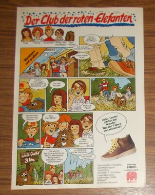 Seltene Werbung ELEFANTEN LIBERO Schuhe - Wandern mit andern Comic 1981