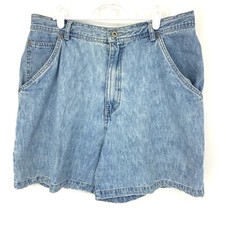 Vintage Bill Blass Womens Denim Carpenter Shorts Size 14 1990s Blue