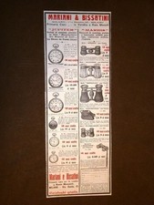 Pubblicità del 1911 Orologi e binocoli Mariani & Bissatini Milano