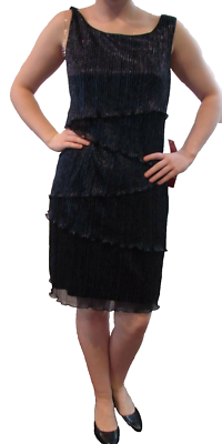 Layered Ruffle Roaring 20's Style Blue Sparkle Dress 6 Flapper Style | eBay