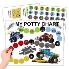 16 Pcs Truck Themed Potty Chart for Toddlers Boys, Potty Training Chart for T...