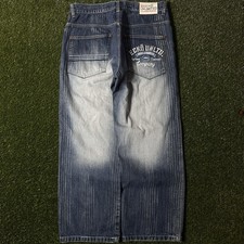 Vintage Ecko Unltd. Y2K Baggy Wide Leg Embroidered Denim Jeans Size 36