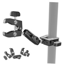 Super Double Clamp Mount, Umbrella Clamp, Anti-Slip 360 Adjustable Clamp, for
