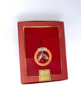 BABY jewels baby ring GIRL silverplated LENOX pink ornament in box