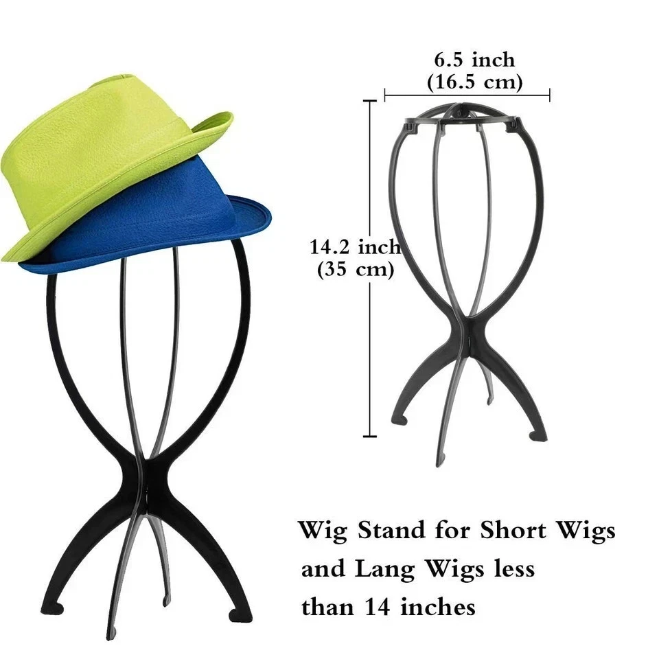 6 Pack Wig Stand Holder Portable, Collapsible Wig Holder Stand For 14.2 In,Black - Image 2 of 4