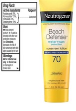 Neutrogena Beach Defense Sunscreen Lotion SPF 70, 1 fl oz Exp. 03/2028 