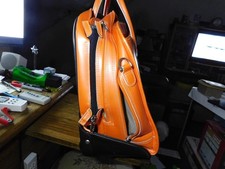 Mcklein Rolling Briefcase Wheeled Laptop Black & Orange