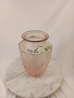 Vintage Anchor Hocking "Princess" Hand Painted Vase Pink Satin Depression Glass