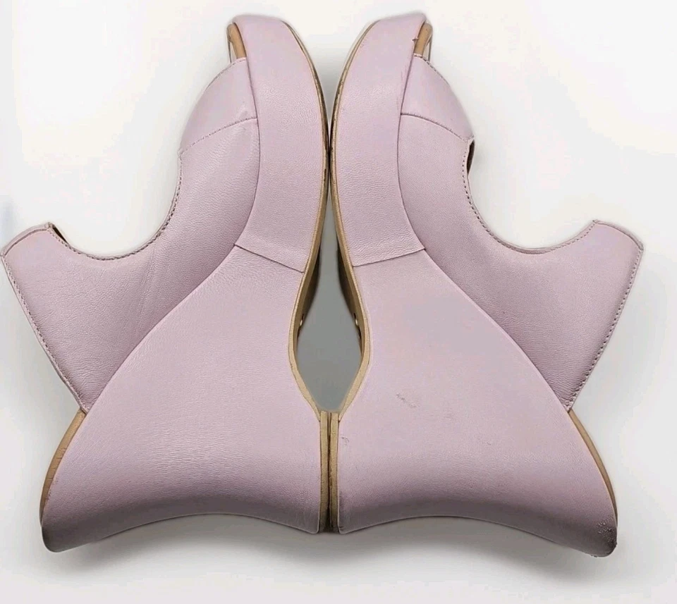 Sandalias de plataforma de cuero rosa suave Zara talla 7 lila oriental suave niña #167 Foto 3 de 4