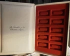 1970's ORIGINAL BOX for "The Franklin Mint Christmas Ingot"   DISPLAY BOX ONLY.