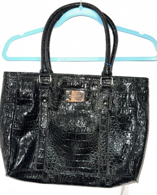 バッグ Roen leather west shoulderbag crocodile Nine West Black Crocodile SKIN Tote Purse Shoulder Bag PRE OWNED