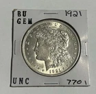 1921 BU GEM MORGAN SILVER DOLLAR UNC MS+++ U.S. MINT RARE COIN