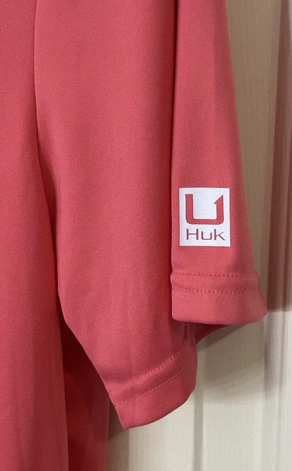 Polo masculino Huk rosa performance tamanho XL - Imagem 3 de 4