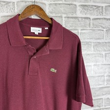 Lacoste Mens Classic Fit Pique Polo Shirt Burgundy Maroon US 3XL FR 8 Cotton