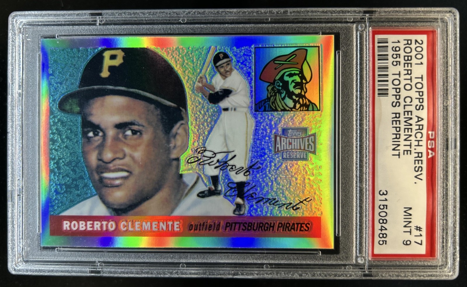 2001 Topps Archives Reserve Roberto Clemente #17 Pirates PSA 9