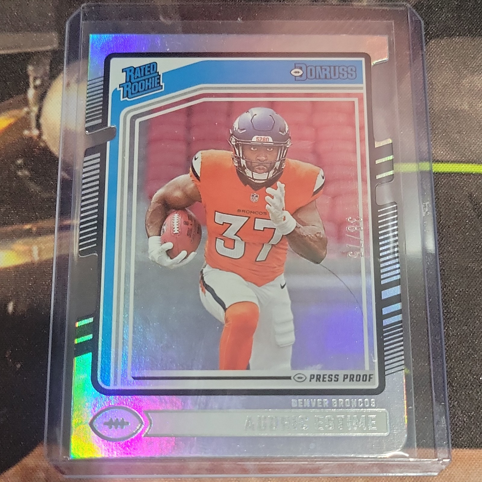 2024 Donruss Football Audric Estime Silver Press Proof Die Cut 38/75