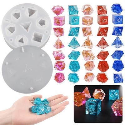 7 Cavities Dice Resin Mold - Resin Casting Silicone Molds for Home Decor & Candl