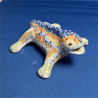 Gaudi Park Guell Gaudi Dragon Mosaic Ceramic Figurine Hand Painted Multicolor