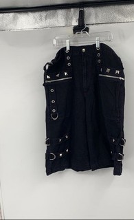 Tripp NYC Mens Black Studded Flat Front Pockets Cargo Shorts Size Medium