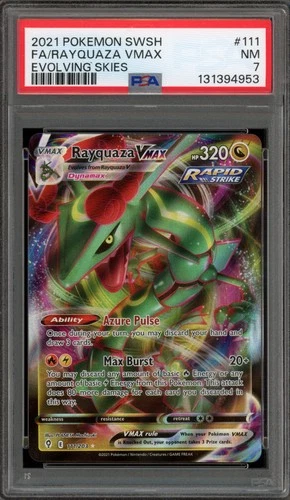 Pokemon Rayquaza VMAX Evolving Skies Full Art #111 PSA 7
