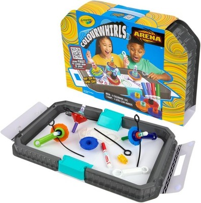Colourwhirls Battle Arena Set, DIY Gyro SpinArt Toy, 4 Battling Spinning Tops,6+