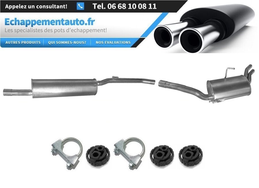 Échappement arrière Citroen Jumpy I 2.0 HDI avec kit de montage complet pour modèles 2001-2005