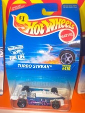 Hot Wheels Turbo Streak 1996 Mainline Blue and White 5SPs