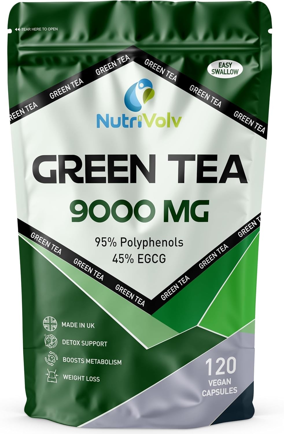 Nutrivolv Green Tea 9000Mg - 120 Tablets - Weight Loss Slimming Diet Detox Fat Burner Keto - Image 2