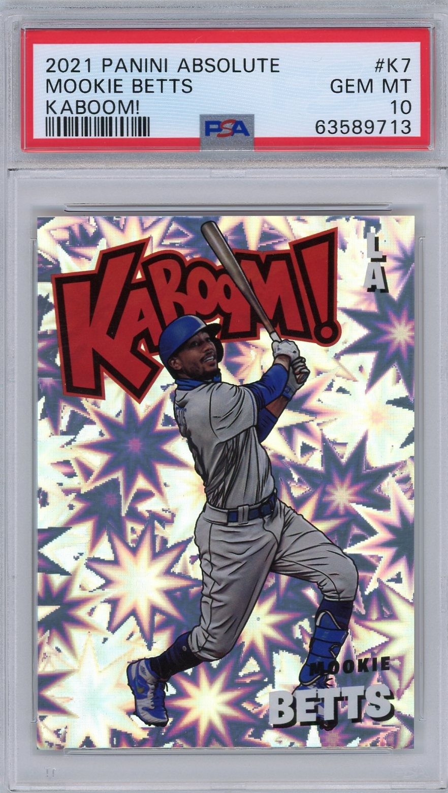 2021 Panini Absolute Mookie Betts Kaboom Gem Mint PSA 10 Dodgers