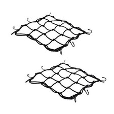 2 PCS Cargo Net,11.8 inch x11.8 inch Rack Bungee Net 6 Adjustable Hooks Black
