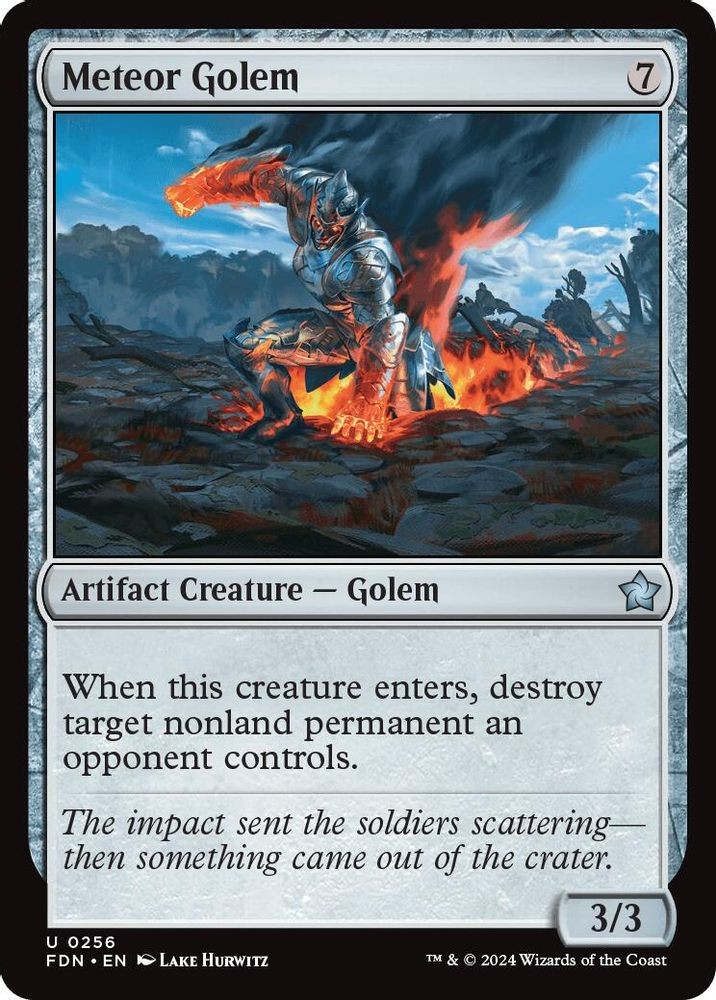 2024 Magic: The Gathering: Foundations - Meteor Golem (#256, U, Near Mint)