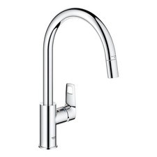 Grohe Kitchen Tap Mixer Chrome Single Lever Pull Out Spout Contemporary Faucet
