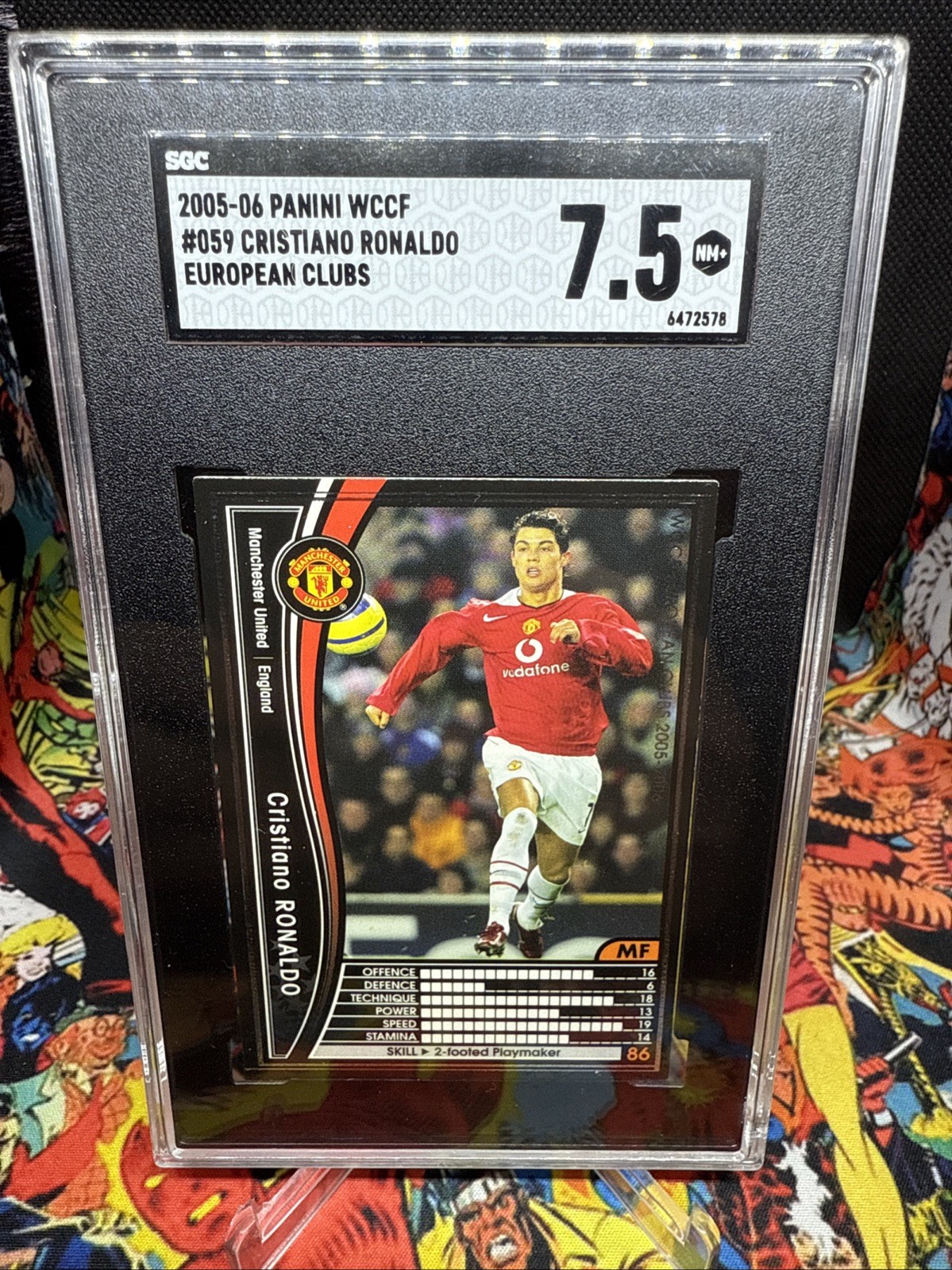 2005-06 Panini WCCF Cristiano Ronaldo 2nd Rookie Card Manchester Utd SGC 7.5 NM+