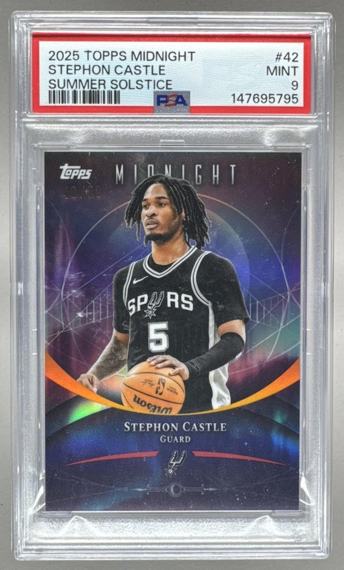 147695795 Stephon Castle 2025 Topps Midnight #42 Zodiac PSA 9