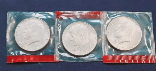 1968 1969 1970 D BU Kennedy Half Dollars!  50c 3 Coin Lot 40% Silver!!  L275