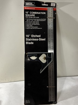 NOS MM 16-Inch Heavy Duty Professional Combination Square w/Etched Stainless 16 