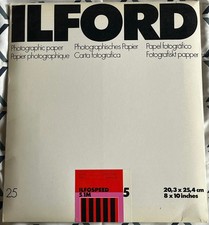 ILFORD Ilfospeed 5.1M New 25 Pack 8x10 Grade 5 Glossy B W Photographic Paper