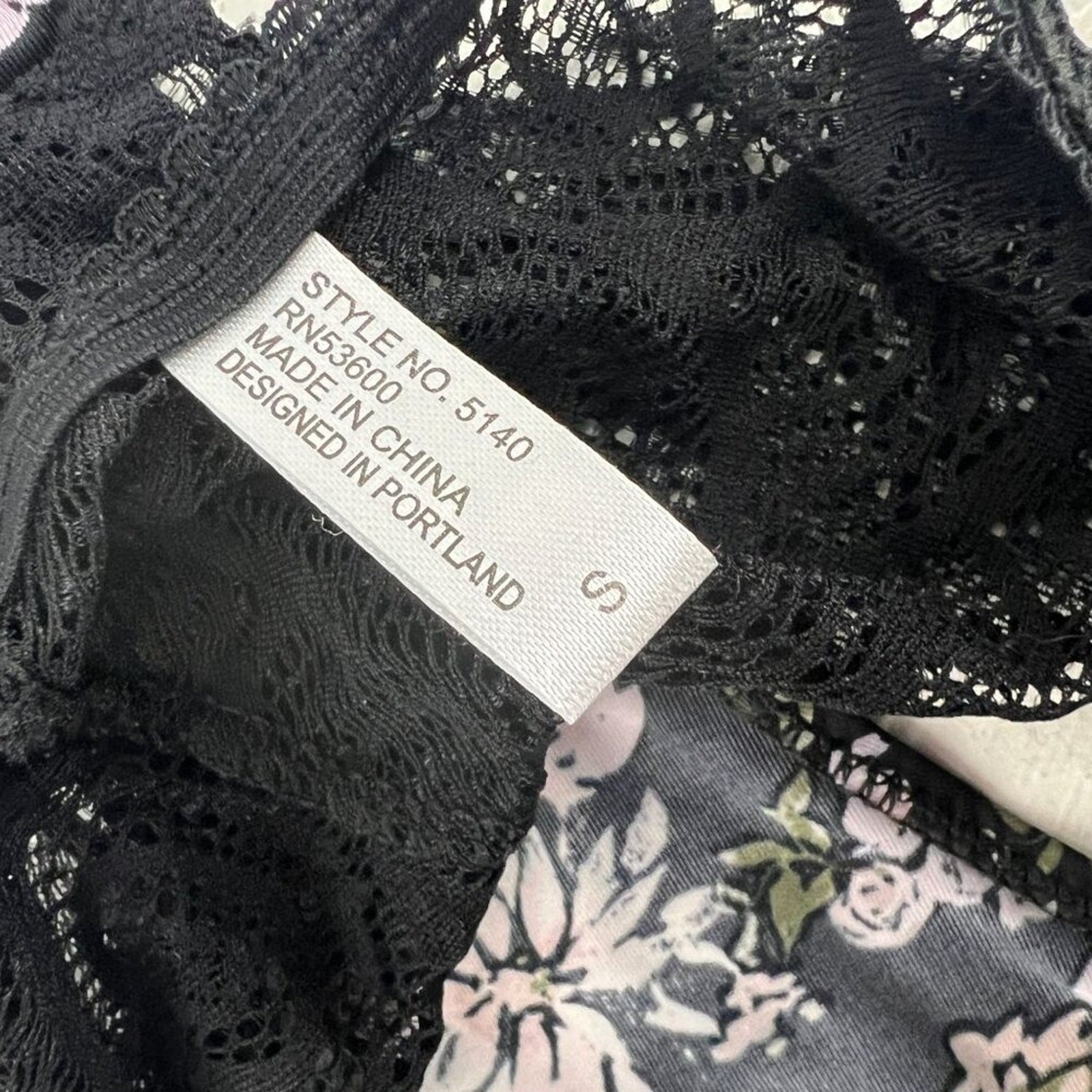 Teri Lingerie Floral Print Lace Back Cheeky Panty Womens Small