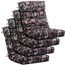 4 Pcs Tufted High Back Chair Cushion Indoor Outdoor Seat and Back Cushions Pa...