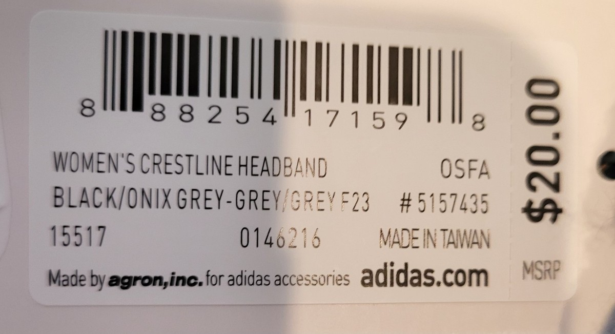 Adidas Womans Crestline Headband Black And Gray Fleece Lined NWT New With Tags View 4
