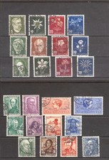 Szwajcaria Pro Juventute, stemplowane, 12 wydań 1937 - 1956