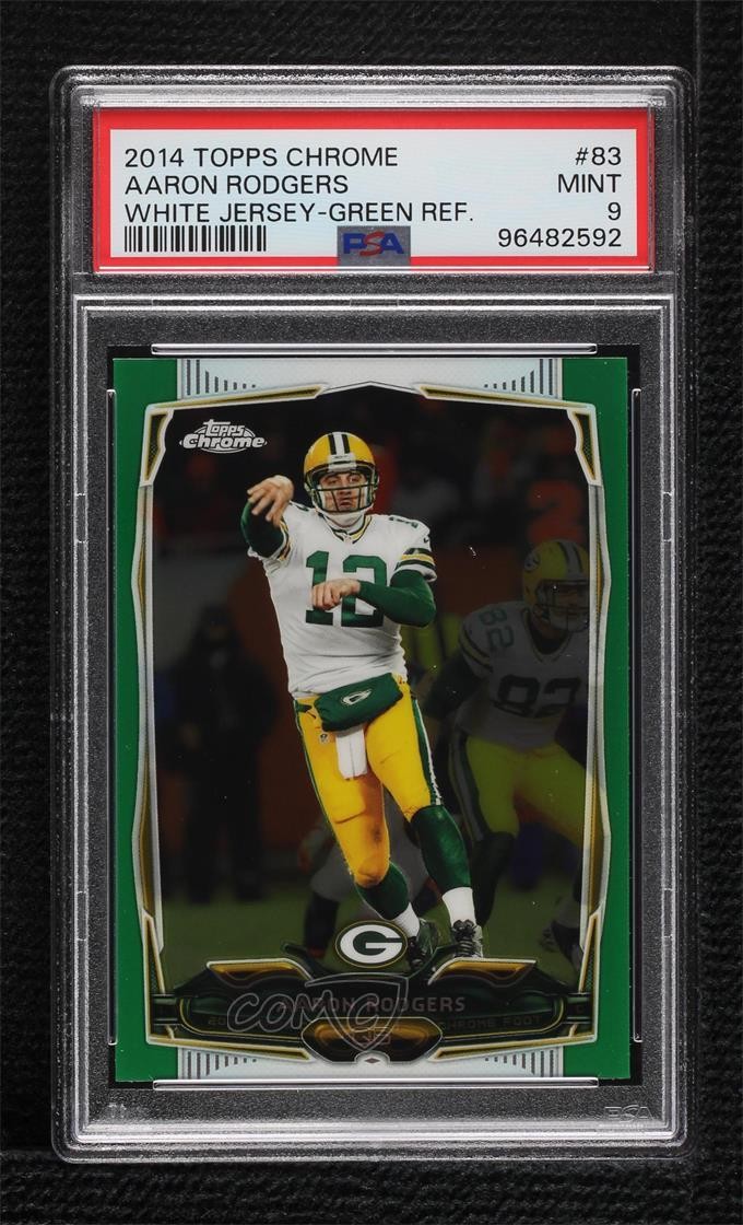 2014 Topps Chrome Green Refractor Aaron Rodgers #83 PSA 9 MINT 1by