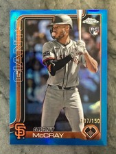 2025 Topps Chrome - Grant McCray #116 Blue Refractor 107/150 (RC)