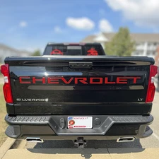 Gloss Red Raised Tailgate Plastic Letters Inserts Chevrolet Silverado 2019-2025