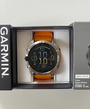 New Garmin fenix 8 AMOLED Sapphire GPS Smartwatch 51mm Titanium Spark Orange