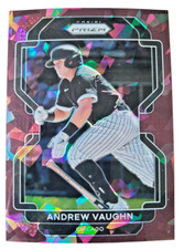2022 Panini Prizm Burgundy Cracked Ice Andrew Vaughn /25 Chicago White Sox #237